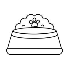 dog bowl icon, dog bowl line art - simple line art of dog bowl, perfect for dog bowl logos and icons