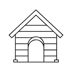 dog house icon, dog house line art - simple line art of dog house, perfect for dog house logos and icons