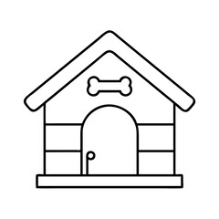 dog kennel icon, dog kennel line art - simple line art of dog kennel, perfect for dog kennel logos and icons