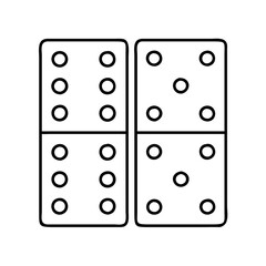 domino tile set icon, domino tile set line art - simple line art of domino tile set, perfect for domino tile set logos and icons