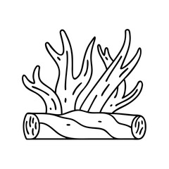 driftwood icon, driftwood line art - simple line art of driftwood, perfect for driftwood logos and icons