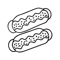 eclairs icon, eclairs line art - simple line art of eclairs, perfect for eclairs logos and icons