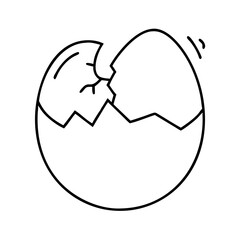 egg cracking icon, egg cracking line art - simple line art of egg cracking, perfect for egg cracking logos and icons