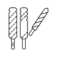 electric drill bits icon, electric drill bits line art - simple line art of electric drill bits, perfect for electric drill bits logos and icons
