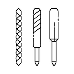 electric drill bits icon, electric drill bits line art - simple line art of electric drill bits, perfect for electric drill bits logos and icons