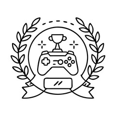 e sports tournament badge icon, e sports tournament badge line art - simple line art of e sports tournament badge, perfect for e sports tournament badge logos and icons