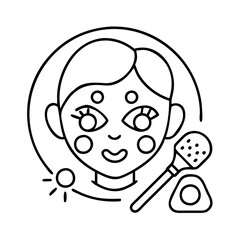 face painting icon, face painting line art - simple line art of face painting, perfect for face painting logos and icons