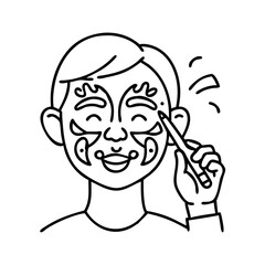 face painting icon, face painting line art - simple line art of face painting, perfect for face painting logos and icons