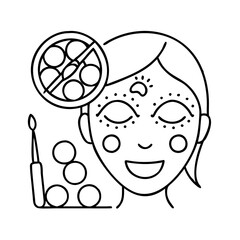 face painting icon, face painting line art - simple line art of face painting, perfect for face painting logos and icons