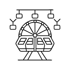 ferris wheel gondola icon, ferris wheel gondola line art - simple line art of ferris wheel gondola, perfect for ferris wheel gondola logos and icons