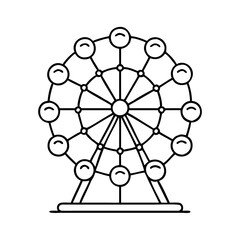 ferris wheel lights icon, ferris wheel lights line art - simple line art of ferris wheel lights, perfect for ferris wheel lights logos and icons