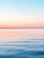 Obraz premium Beautiful minimalist landscape image with a single point and horizon in a relaxing color scheme.