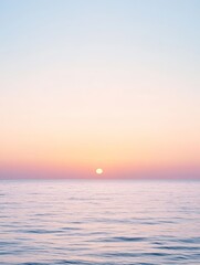Fototapeta premium Beautiful minimalist landscape image with a single point and horizon in a relaxing color scheme.