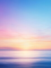 Modern minimal sunset with two color gradients and soft geometric horizon.