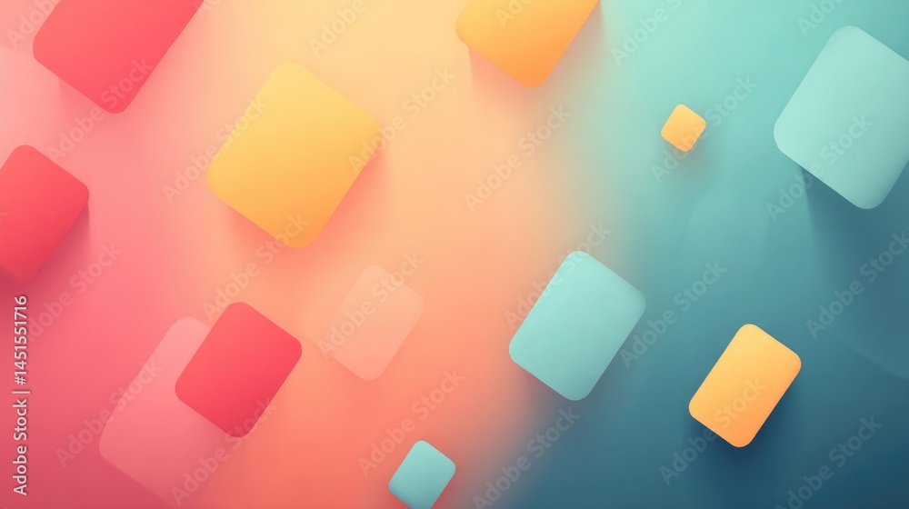 Poster capture minimalistic abstract design featuring random geometric shapes against subdued background