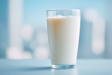 celebrate world milk day with minimalist composition showcasing glass of fresh milk in foreground blurred silhouettes