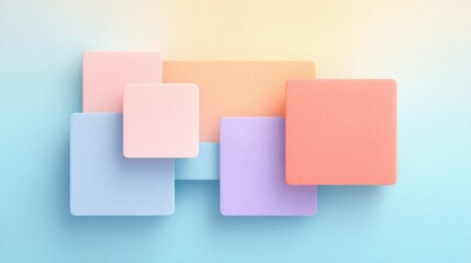 digital artwork depicting abstract geometric shapes in pastel tones