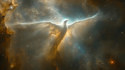 Obraz premium Mythical flying creature nebula