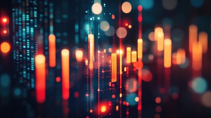 Abstract digital data visualization.  Dynamic graphical representation of data streams and patterns