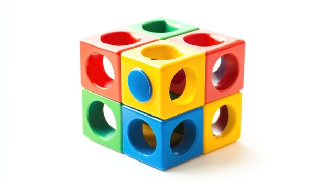 Colorful interlocking plastic building blocks