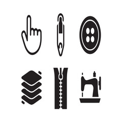 Fototapeta premium set of sewing accessories silhouette