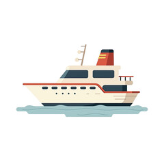 Luxury Yacht Illustration - Flat Design - Flat design