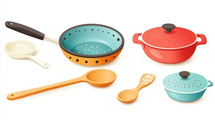 Colorful kitchenware collection