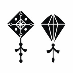 Kite icon silhouette vector illustration