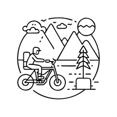 adventure ride icon, adventure ride line art - simple line art of adventure ride, perfect for adventure ride logos and icons