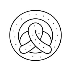 baked pretzel icon, baked pretzel line art - simple line art of baked pretzel, perfect for baked pretzel logos and icons