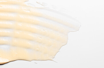The texture of a cosmetic cream or balm. Copy space