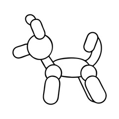 balloon animal icon, balloon animal line art - simple line art of balloon animal, perfect for balloon animal logos and icons