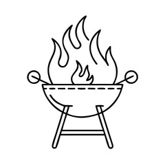 bbq flames icon, bbq flames line art - simple line art of bbq flames, perfect for bbq flames logos and icons