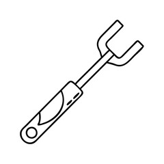bbq fork icon, bbq fork line art - simple line art of bbq fork, perfect for bbq fork logos and icons