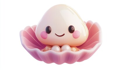 Cute cartoon sea creature in a shell
