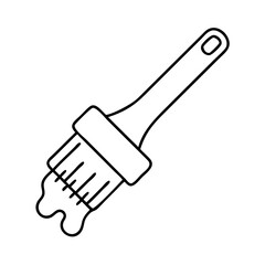 bbq sauce brush icon, bbq sauce brush line art - simple line art of bbq sauce brush, perfect for bbq sauce brush logos and icons