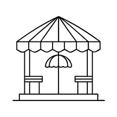 beach cabana icon, beach cabana line art - simple line art of beach cabana, perfect for beach cabana logos and icons