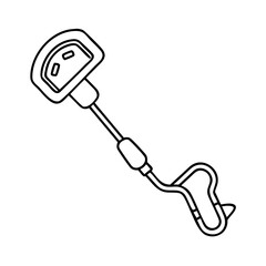 beachcomber s metal detector icon, beachcomber s metal detector line art - simple line art of beachcomber s metal detector, perfect for beachcomber s metal detector logos and icons