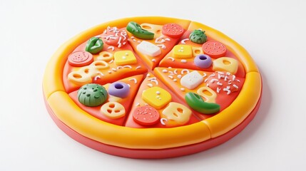 Colorful pizza with various toppings (1)
