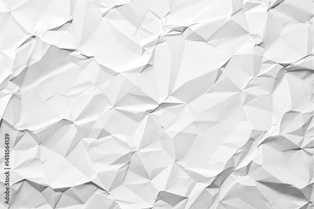 Aufkleber abstract crumpled white paper background with geometric folds.