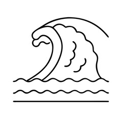 beach wave icon, beach wave line art - simple line art of beach wave, perfect for beach wave logos and icons