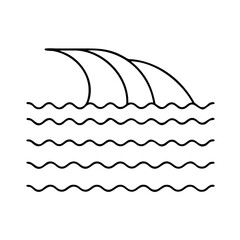 beach wave icon, beach wave line art - simple line art of beach wave, perfect for beach wave logos and icons