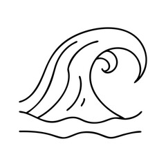 beach wave icon, beach wave line art - simple line art of beach wave, perfect for beach wave logos and icons