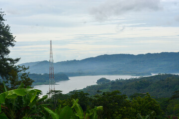 Aerial View Mountains Sea Rivers