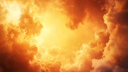 Fototapeta premium vibrant sky filled with dramatic clouds illuminated by warm golden light creates stunning atmosphere