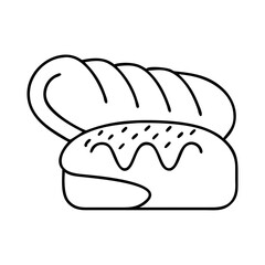 bread loaf icon, bread loaf line art - simple line art of bread loaf, perfect for bread loaf logos and icons