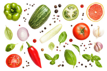 Fresh, colorful vegetables and herbs