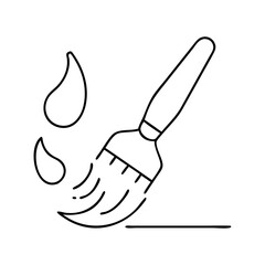brush stroke icon, brush stroke line art - simple line art of brush stroke, perfect for brush stroke logos and icons