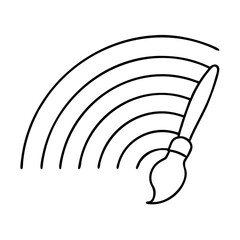 brush stroke in rainbow colors icon, brush stroke in rainbow colors line art - simple line art of brush stroke in rainbow colors, perfect for brush stroke in rainbow colors logos and icons