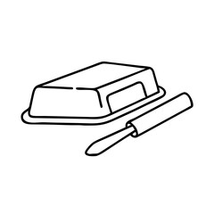 butter stick icon, butter stick line art - simple line art of butter stick, perfect for butter stick logos and icons